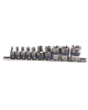 Set 10 tubulare torx scurte 1/4" & 3/8" x E4 E18 CRV Topmaster Profesional